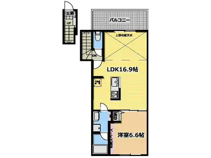 BRILLIANT JO-1(1LDK/2階)の間取り写真
