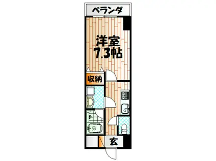 U-BASIC REEF 三萩野(1K/2階)の間取り写真