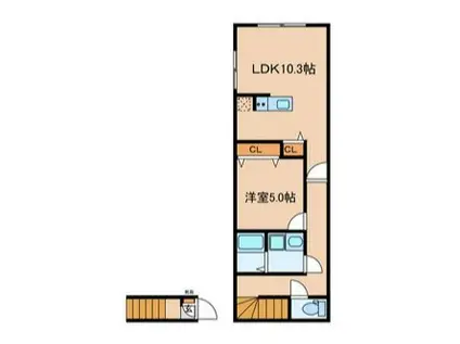 アザレ東武練馬(1LDK/1階)の間取り写真