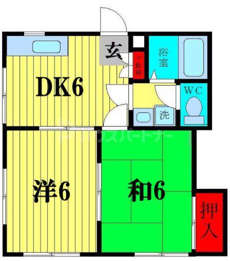 グリーンエステートB(2DK/1階)の間取り写真