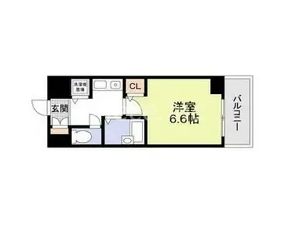 アスヴェル天満橋(1K/9階)の間取り写真