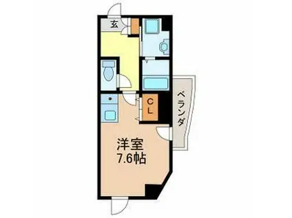 リエス上ノ宮(ワンルーム/3階)の間取り写真