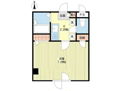 ソルレヴェンテ(1K/10階)の間取り写真