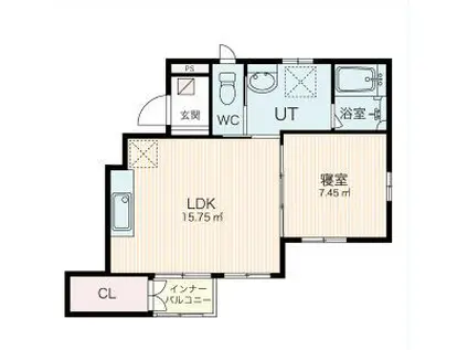 コロニーK(1LDK/1階)の間取り写真