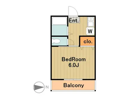 リバーサイドハイツ(1K/1階)の間取り写真