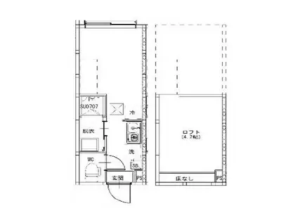 ハーモニーテラス富士見台IV(ワンルーム/1階)の間取り写真