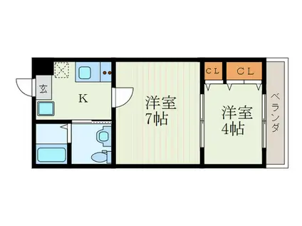 NICO西京極(2K/3階)の間取り写真