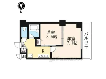 DELEAD金閣寺道(2K/3階)の間取り写真