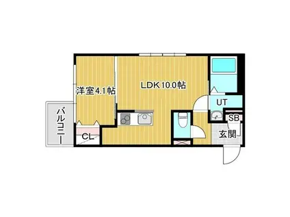 ビナーリオ旭山公園通(1LDK/1階)の間取り写真