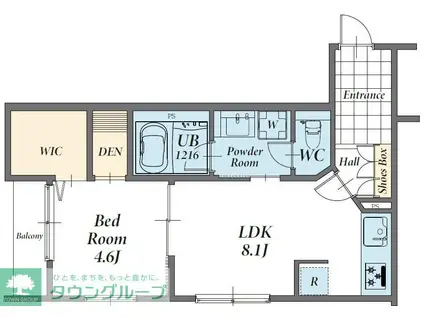 ジョイアークス世田谷中町(1LDK/2階)の間取り写真