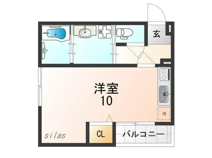 PARK HOKULEA(ワンルーム/1階)の間取り写真