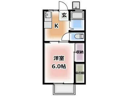みのりハイツ(1K/2階)の間取り写真