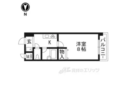 サンシティ烏丸高辻(1K/4階)の間取り写真