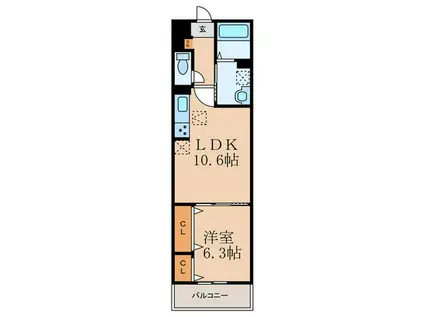 ADVANCE(1LDK/3階)の間取り写真
