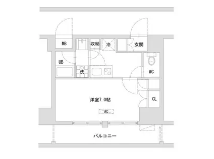 TLRレジデンス町田(1K/10階)の間取り写真