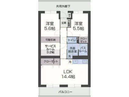 アヴィエント(2SLDK/4階)の間取り写真