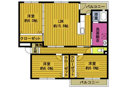 エミネンスパーク(3LDK/2階)の間取り写真