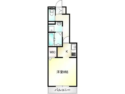 クレール新水前寺(1K/1階)の間取り写真