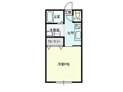 KURA長田町(1K/2階)の間取り写真