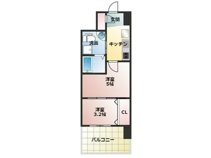 SELENITE江坂ルフレ(2K/2階)の間取り写真