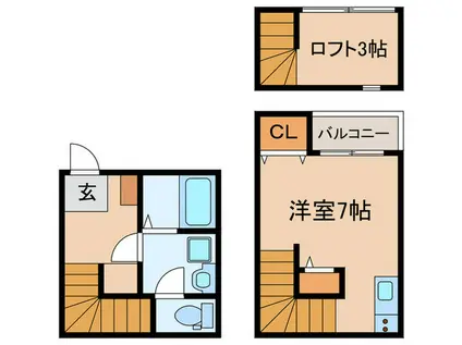 SHI-SHI(ワンルーム/1階)の間取り写真
