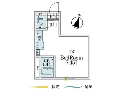 RISE ASADA(ワンルーム/2階)の間取り写真