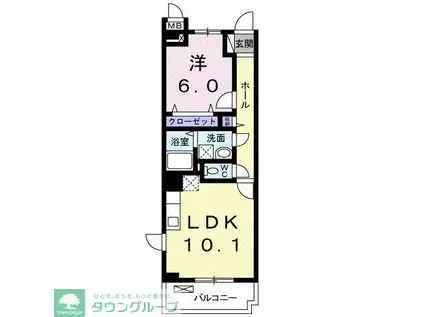ドミール 堤(1LDK/2階)の間取り写真