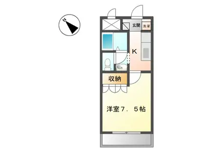 MELODY COURT(1K/2階)の間取り写真