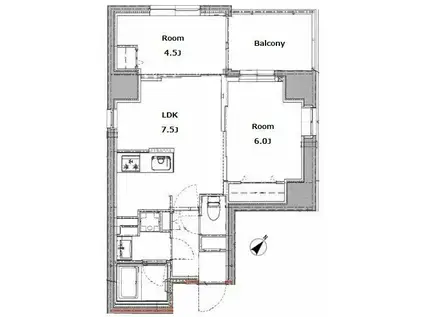 リビオメゾン上野入谷(1SLDK/7階)の間取り写真