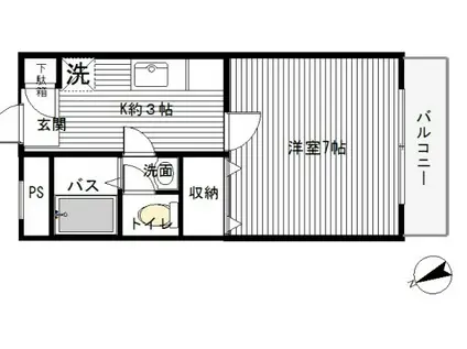 アークヒルズ白山(1K/1階)の間取り写真