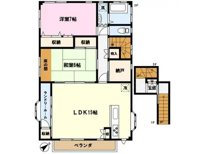 朝日1丁目マンション(2LDK/3階)の間取り写真