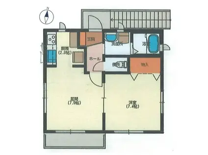 サニーウェル(1LDK/2階)の間取り写真