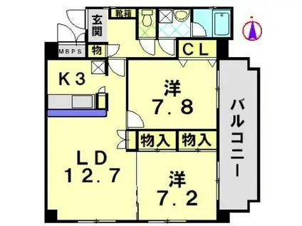 セレーノM(2LDK/5階)の間取り写真