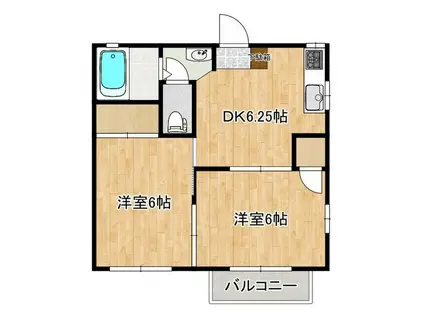 メゾンドストークA(2DK/2階)の間取り写真