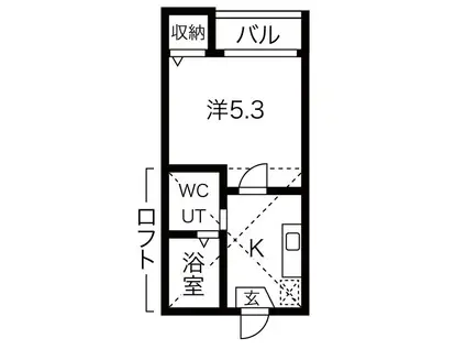 ルミエール本陣(1K/1階)の間取り写真