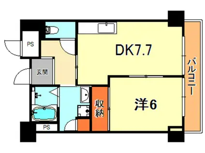 マドマーゼルハイツ(1DK/3階)の間取り写真
