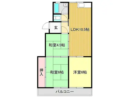 第2あぞみハイツ(3LDK/1階)の間取り写真