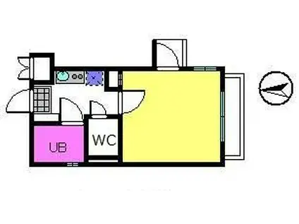 シャルマンフジ北花田(1K/2階)の間取り写真