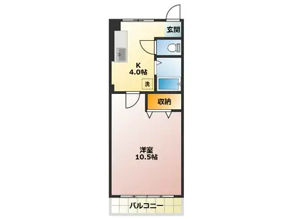 豊栄マンション(1K/1階)の間取り写真