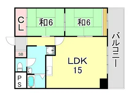飛鳥グランドパレス(2LDK/3階)の間取り写真
