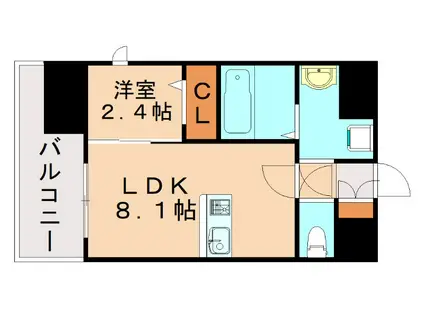 MODERN PALAZZO 美野島NEURO(1LDK/11階)の間取り写真