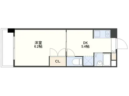 ウォーターフロント出島(1DK/7階)の間取り写真