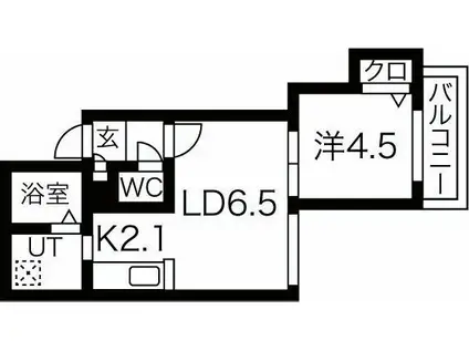エンジェリックプレイス福住(1LDK/2階)の間取り写真