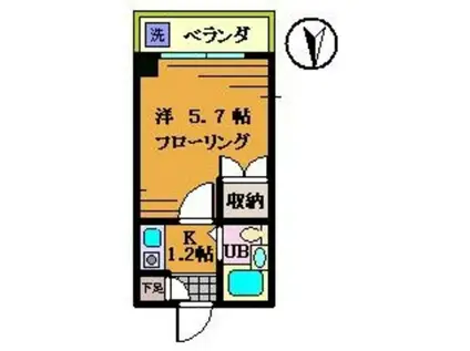 大越ビル(1K/3階)の間取り写真