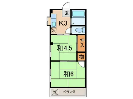石井ハイム(2K/1階)の間取り写真