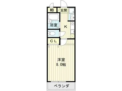 グラントア -(1K/1階)の間取り写真