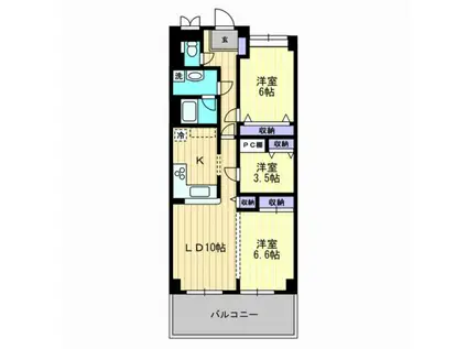 ヴィラコートSEI(2SLDK/3階)の間取り写真