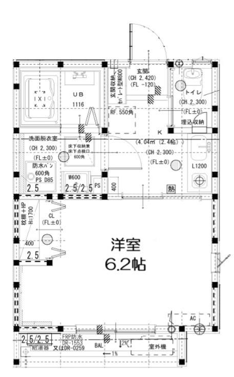 グランソフィア蕨(1K/2階)の間取り写真