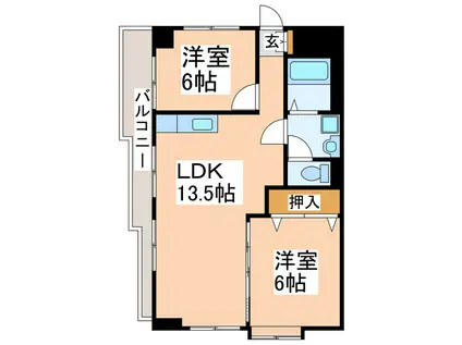 甲斐ビル(2LDK/3階)の間取り写真