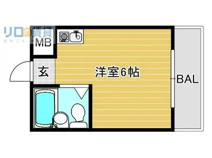 ジオナ柴島III(ワンルーム/2階)の間取り写真